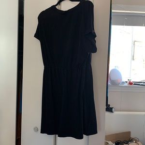 Rachel Roy, black t shirt dress, with waist synch, size large